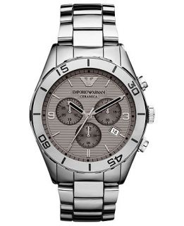 Emporio Armani Watch, Mens Chronograph Titanium Ceramic Bracelet 43mm