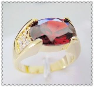 Brand Deluxe New Mens 10KT Yellow Gold Filled 12ct Ruby Ring Size 10