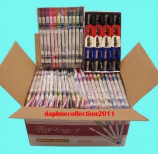 Wholesale Lot M N 12 Color PVC Design Eye Lip Liners Pencil Set with