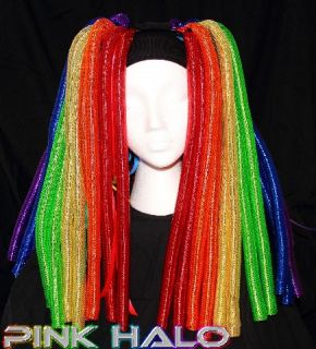 Cyberlox Cyber Falls Technicolor Rainbow Metallic Hair Rave Yarn Dread