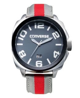 Converse Watch, Mens Andover Red and Gray Padded Nylon Strap 45mm