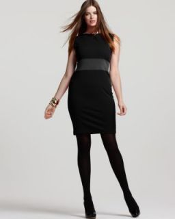 Love ady New Black Colorblock Sleeveless Wear to Work Dress Plus 2X