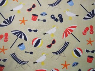 Its A Shore Thing Jack and Lulu Beach Ocean Cotton Fabric Yard