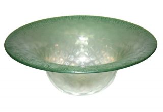 Antique Louis Comfort Tiffany Green Favrile Glass Bowl