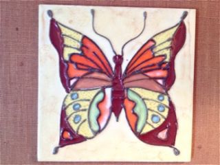 Harris Strong Tile Art Butterfuly Mid Century Eames Era