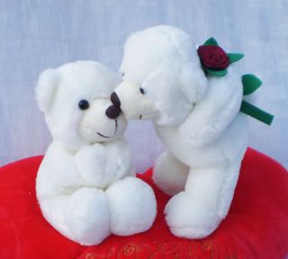 Lovely red heart pillow Hold Lover rose KISS bear 30 CM Lover GIFT