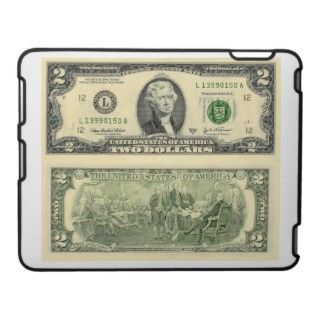 Two Dollar Bill Federal Reserve Note Back & Front iPad Cover
