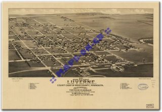 1883 Luverne Minnesota Rock County MN Map CD