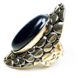 Stone Gold Bohemian Hipster Designer Inspired Fashion Ring