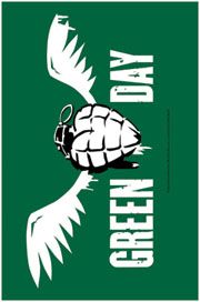 New Green Day Cloth Poster Flag Winged Grenade