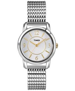 Timex Watch, Womens Silver Tone Brass Expansion Bracelet 32mm