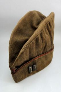 WWI Soldier Uniform Wool Hat w 2 Metal Pins Captain Luther Kice