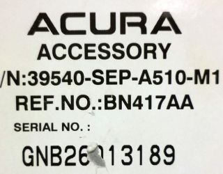 Acura TL Navigation Navi System GPS DVD ROM Map Disc Drive 07 08 2007