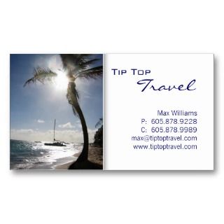Travel Palm Tree Sun Ocean Boat Business Card by josunshine