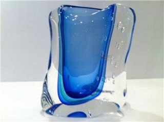 SIGNED Luigi Onesto XXL 7.2kg Murano Sommerso Triple Cased Glass