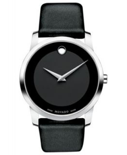 Movado Watch, Swiss Bold Large Gray Leather Strap 36mm 3600138   All