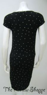 Luisa Cerano Cap Sleeve Studded Knit Shift Dress Black 4