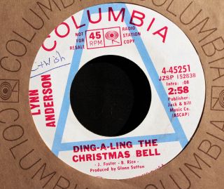 Lynn Anderson Ding A Ling The Christmas Bell Columbia WL DJ 45 1970