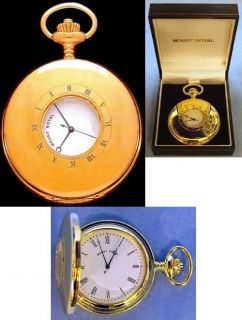Half Hunter Pocket Watch 17 Jewel Gold Plated With Free Engraving (B8m