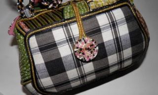 Mary Frances Black Multi Color Art Decorated Bag Purse