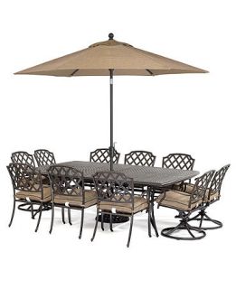 Grove Hill Outdoor Patio Furniture, 11 Piece Set (90 x 60 Dining