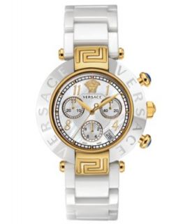 Versace Watch, Womens Swiss Chronograph Reve White Ceramic Bracelet