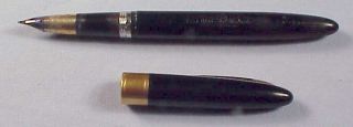 Vintage Black Sheaffer White Dot Snorkel Fountain Pen 14kt w Sheaffer