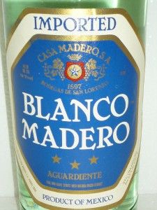 Blanco Madero Aguardiente Sugar Cane Liqueur Liter