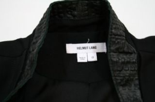 New 2012 Auth Helmut Lang Runaway Madillo Leather Sleeve Blazer Jacket