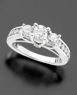 Diamond Ring, 14k White Gold Diamond Three Stone (1 1/2 ct. t.w.)