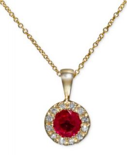 Effy Collection 14k Gold Necklace, Ruby (3/8 ct. t.w.) and Diamond