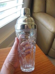 SHANNON LEAD CRYSTAL COCKTAIL SHAKER CHROME MADE IN CZECH REPUBLIC