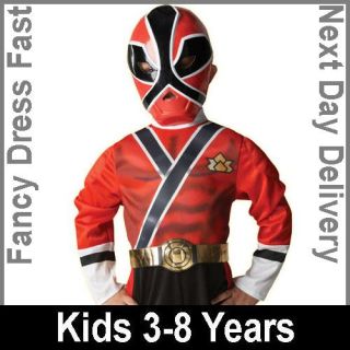Child Power Rangers Red Samurai Party Outfit Fancy Dress Costume