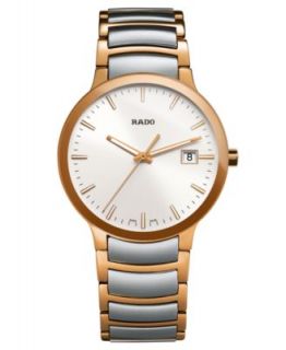 Rado Watch, Mens Swiss Centrix Two Tone Stainless Steel Bracelet 38mm