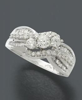Diamond Ring, 14k White Gold Diamond Three Stone (1 ct. t.w.)
