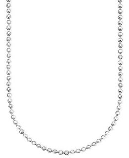 14k White Gold Necklace, 16 18 Bead Chain   Necklaces   Jewelry