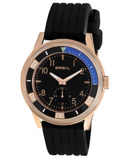 Breil Watch, Mens Black Silicone Strap 45mm TW1152   All Watches