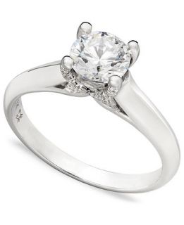 X3 Diamond Ring, 18k White Gold Certified Diamond Solitaire Engagement