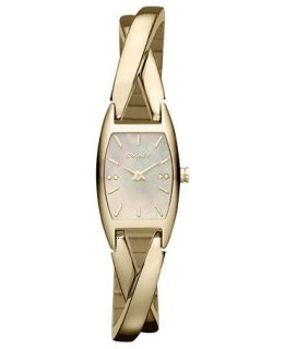 DKNY Watch, Womens Gold Ion Plated Stainless Steel Half Bangle
