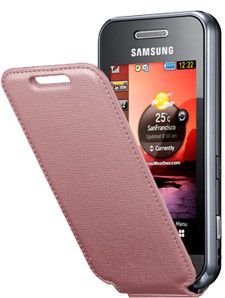 Battery Back Cover For Samsung GT S5230 Tocco Lite Pink Leather Case