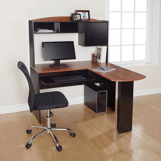 Mainstays L Shaped Desk Dorm or Office or Home Black Brand New
