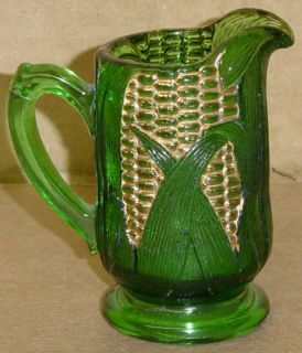 EAPG Green Gold Childs Pitcher Maize Libbey GLS 1889