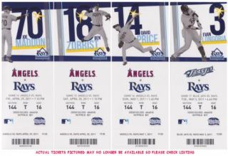 2011 Tampa Bay Rays Full Unused Ticket