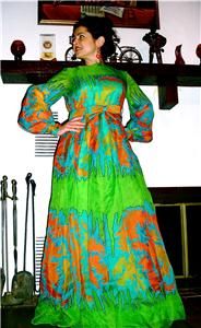 RARE Vtg Couture MALCOLM STARR Abstract LAVA RuNwAy Maxi*S/M*FaBuLoUs
