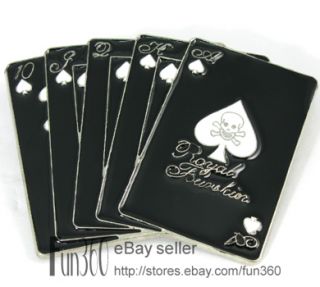 Western Royal Playing Casino Gamble Lots Poker Cards Metal Buckle