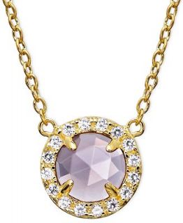 CRISLU Necklace, MicroLuxe 18k Gold Over Sterling Silver Amethyst (1 1