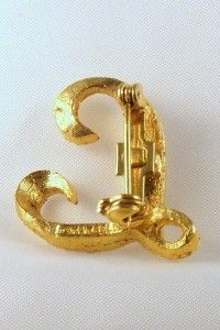 Vintage Pin Brooch Mamselle Initial L Golden Monogram 1950
