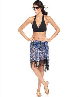 Jantzen Cover Up, Printed Fringe Pareo   Womens Swimwear