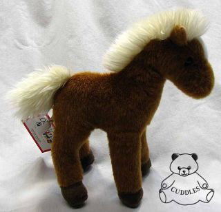 Mr Brown Chestnut Horse Douglas Cuddle Plush Toy Stuffed Animal White