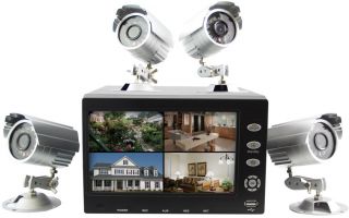 Hawkeye H 264 500GB DVR 4 Camera CCTV Security System LCD Monitor Home